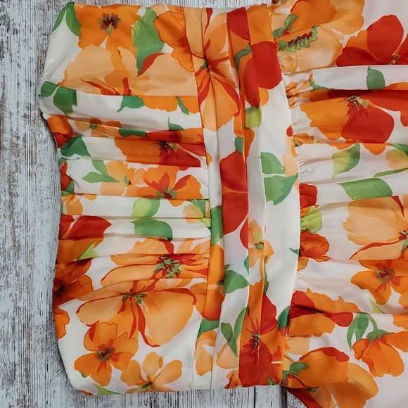 David's Bridal | Gypsy Boho Prairiecore Fairycore White Floral Formal Tea Dress - Picture 2 of 8